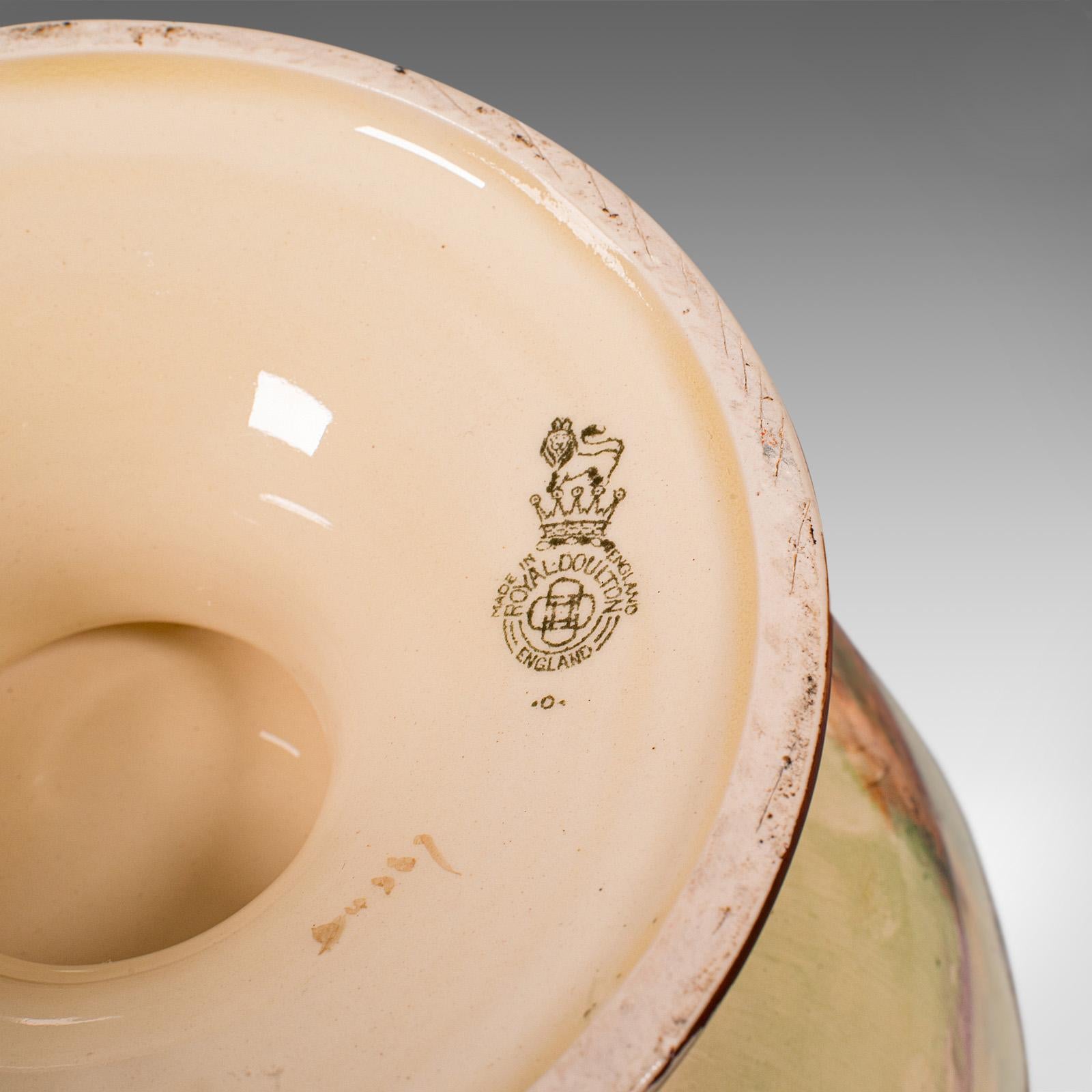 Vintage Decorative Footed Bowl, English, Ceramic, Serving Dish, Fruitbowl, 1930 For Sale 5
