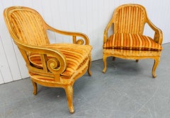 Vintage Decorative French Style Arm Chairs - Set of 2