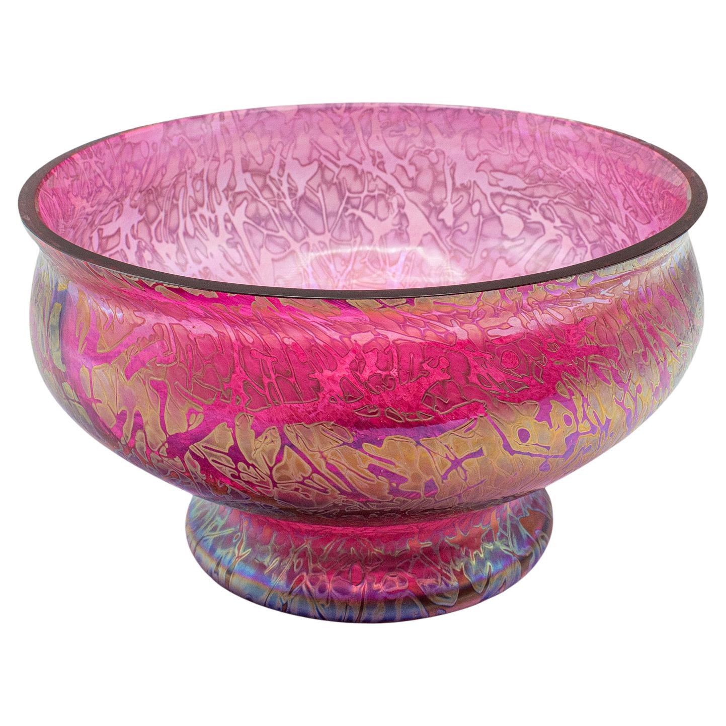 Vintage Decorative Fruit Bowl, English, Art Glass, Serving Dish, Lustre Finish