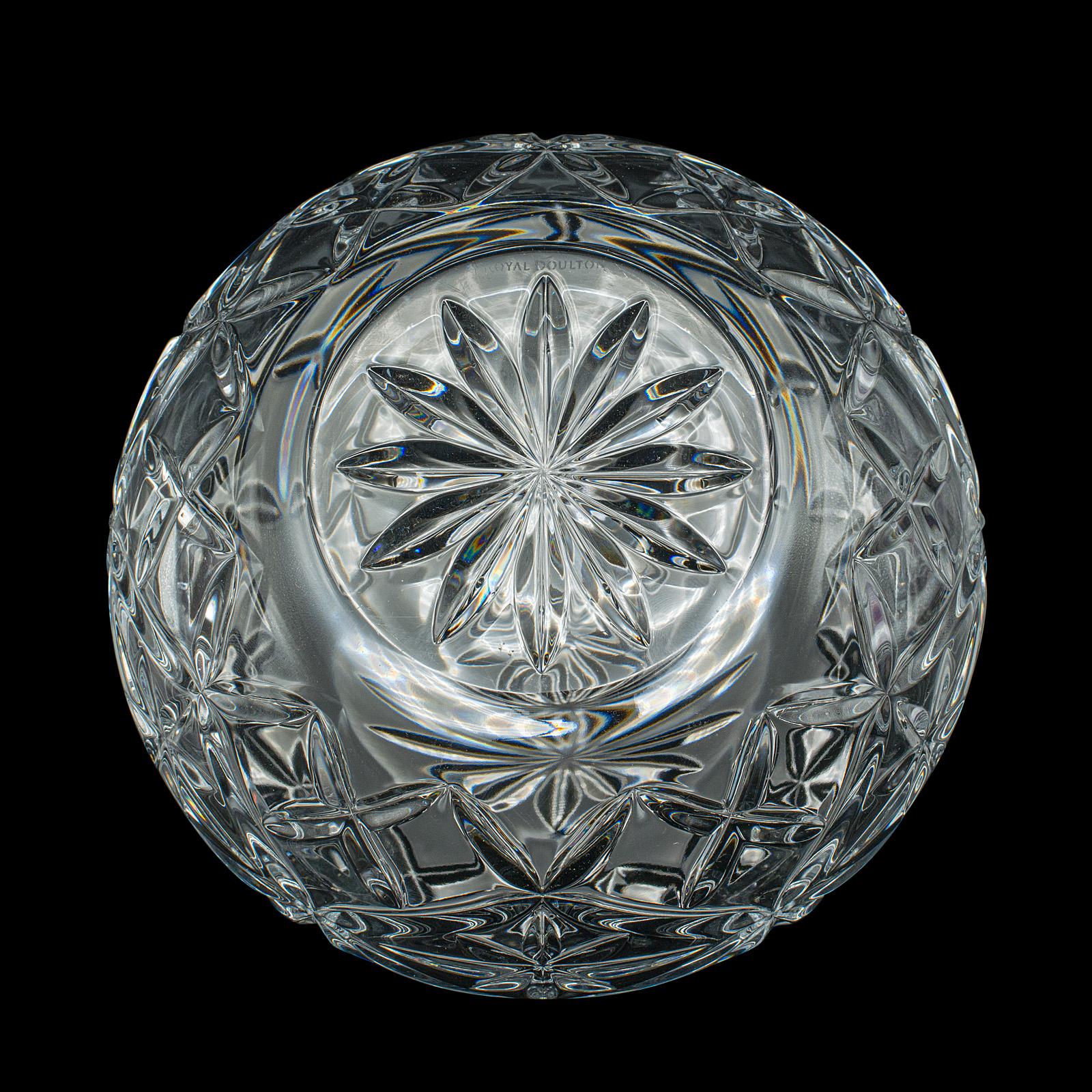 Vintage Decorative Fruit Bowl, English, Cut Crystal Glass, Serving Dish, Punch For Sale 3