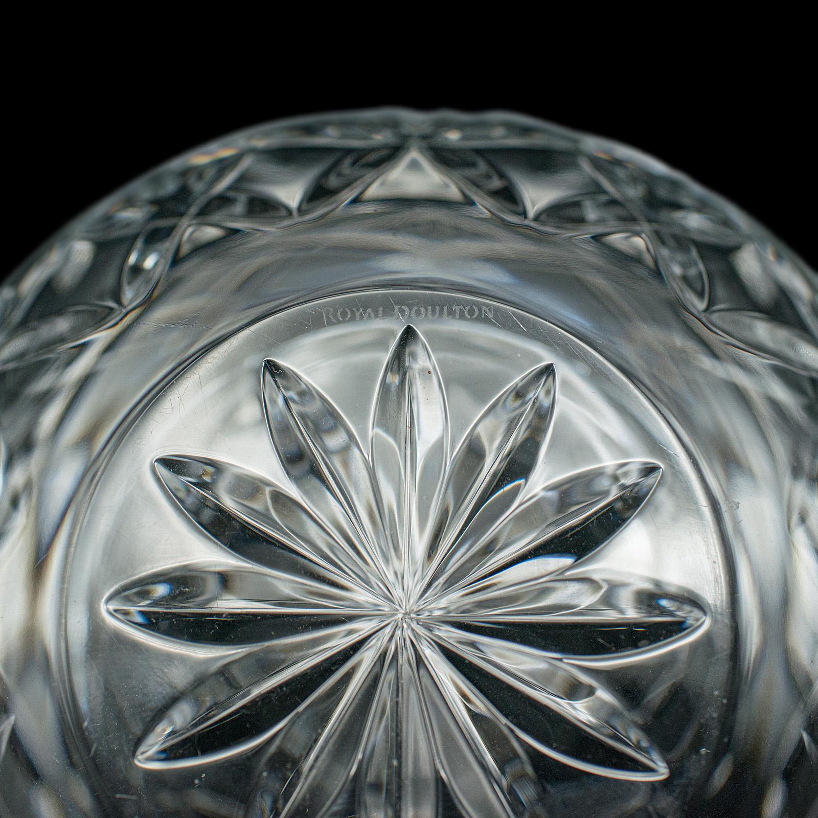 Vintage Decorative Fruit Bowl, English, Cut Crystal Glass, Serving Dish, Punch For Sale 4