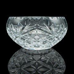 Vintage Decorative Fruit Bowl, English, Cut Crystal Glass, Serving Dish, Punch