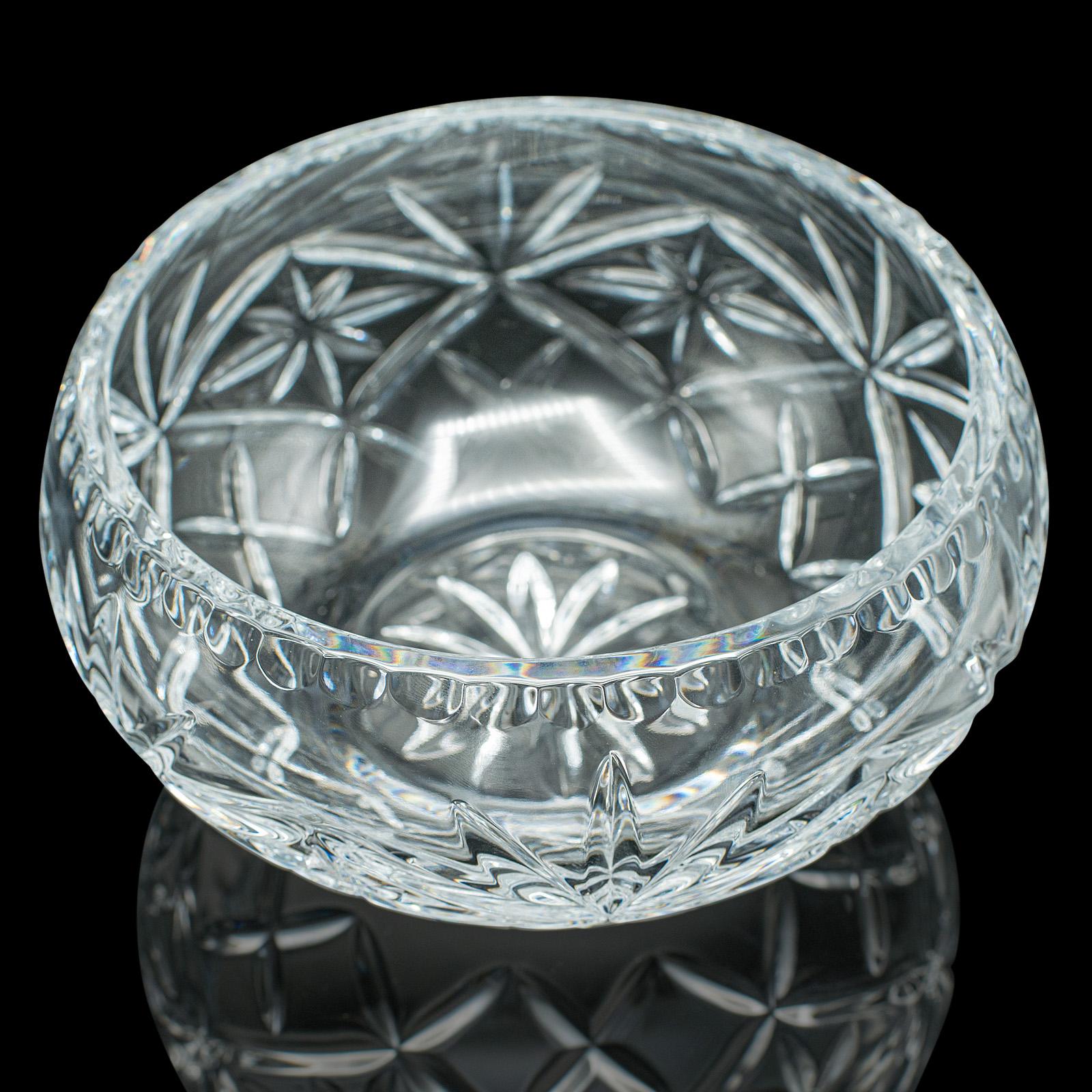 Vintage Decorative Fruit Bowl, English, Cut Crystal Glass, Serving Dish, Punch For Sale 1