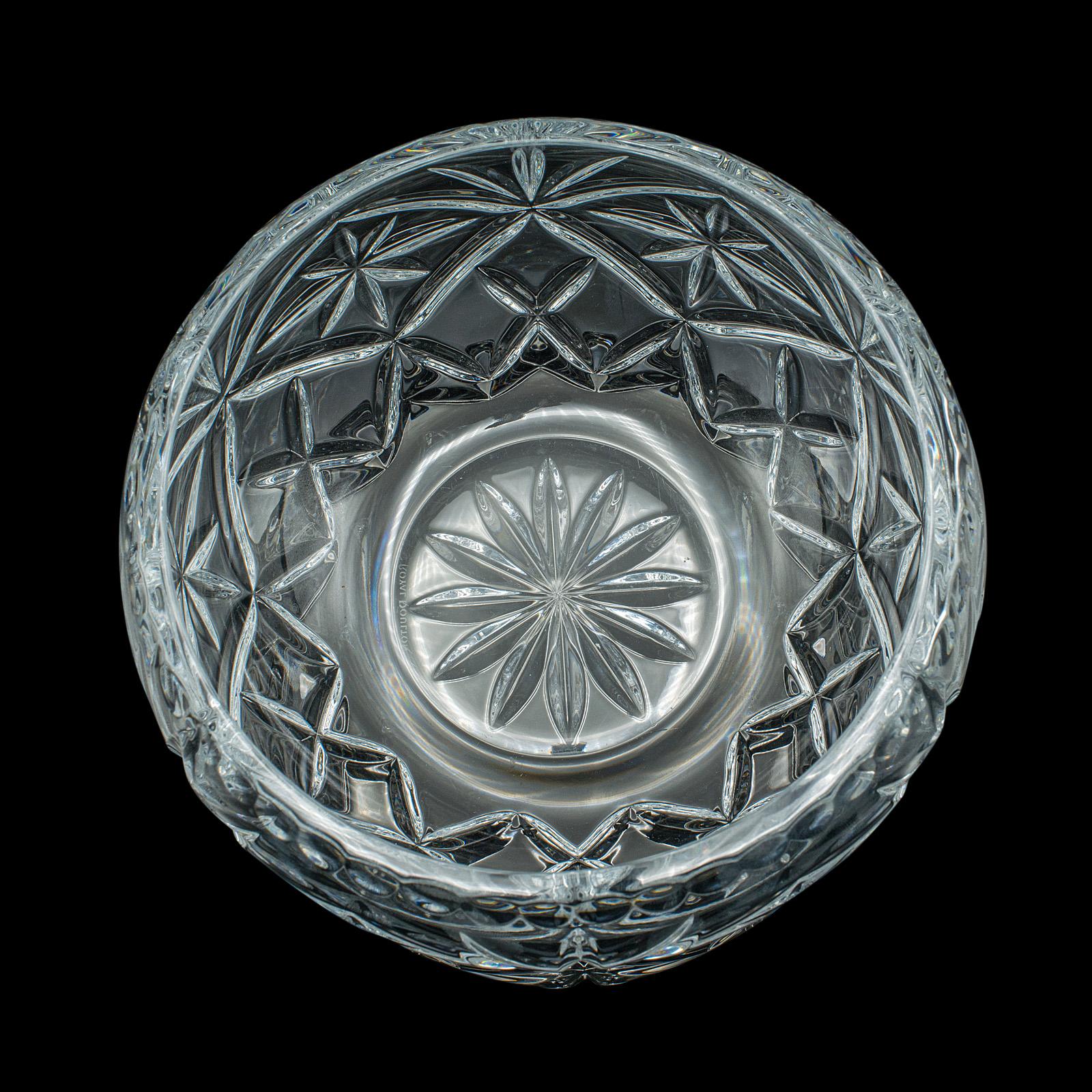 Vintage Decorative Fruit Bowl, English, Cut Crystal Glass, Serving Dish, Punch For Sale 2