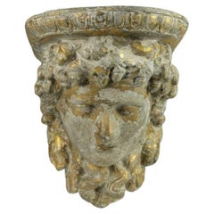 Vintage Decorative Gilt Cast Concrete Alexander the Great Display Shelf