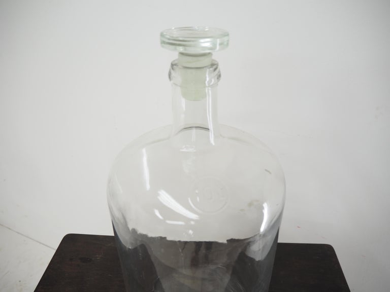 Vintage Decorative Glass Bottle 10litre , Vase, 1970s For Sale at 1stDibs