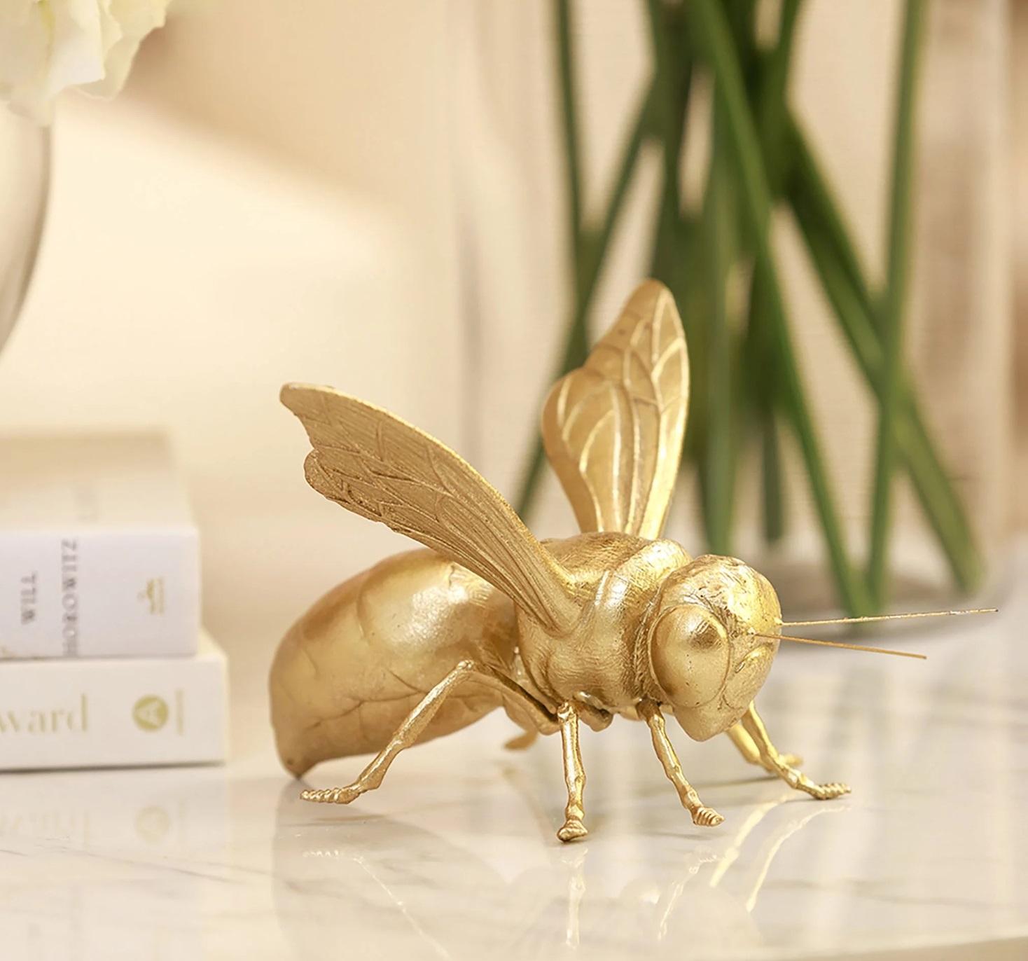 British Vintage Decorative Golden Bee Ornament Bumble Bee Sculpture LUXURY ORNAMENT Bee For Sale