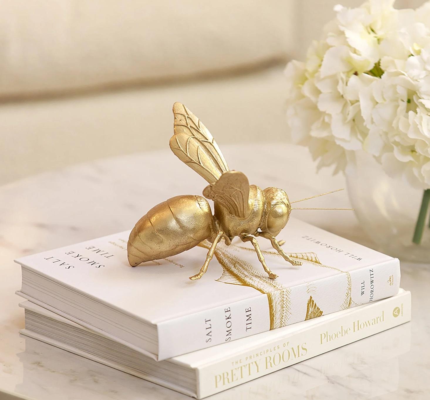 Metal Vintage Decorative Golden Bee Ornament Bumble Bee Sculpture LUXURY ORNAMENT Bee For Sale