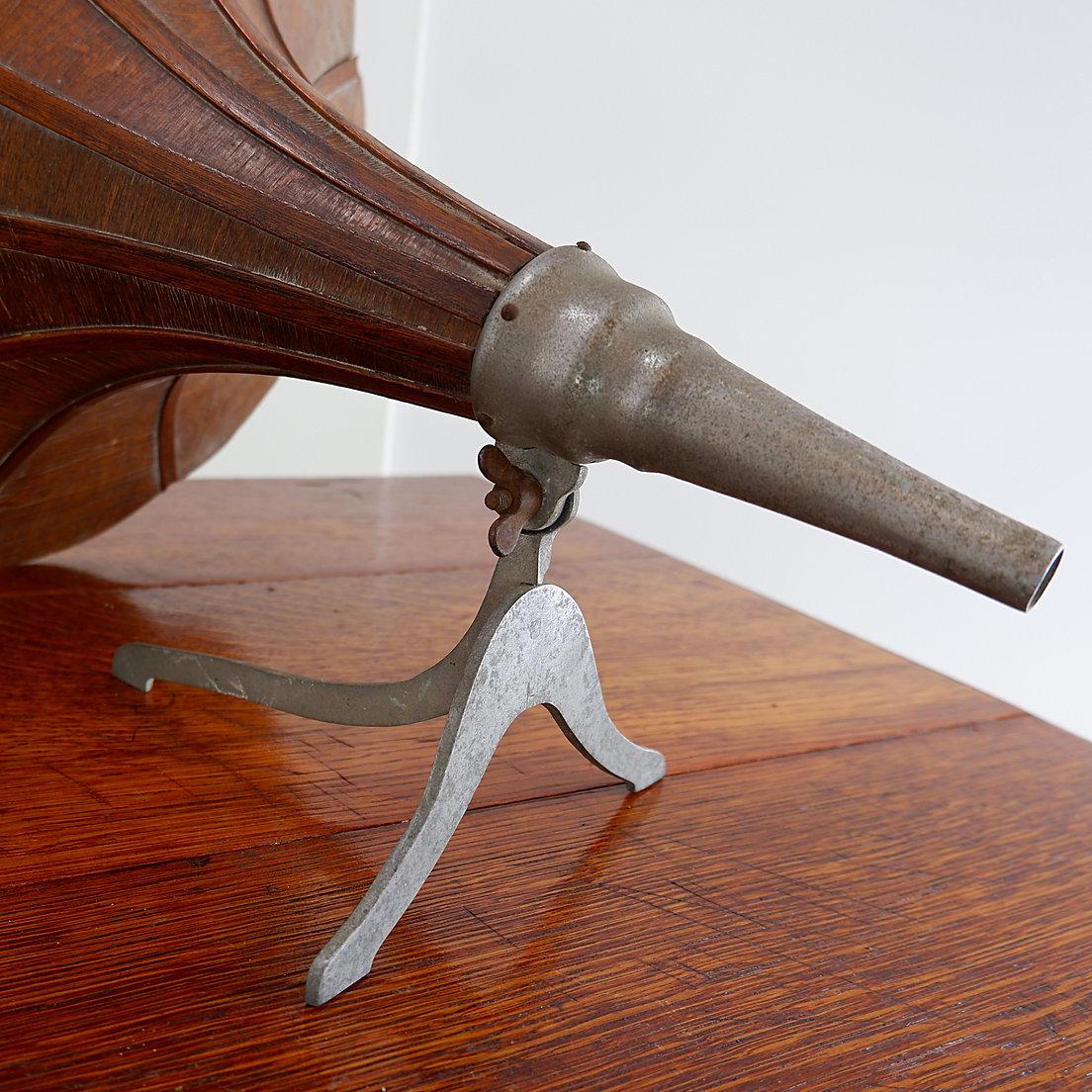 Horn decorativo per grammofono d'epoca in legno in vendita 10