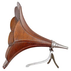 Vintage Decorative gramophone horn in wood