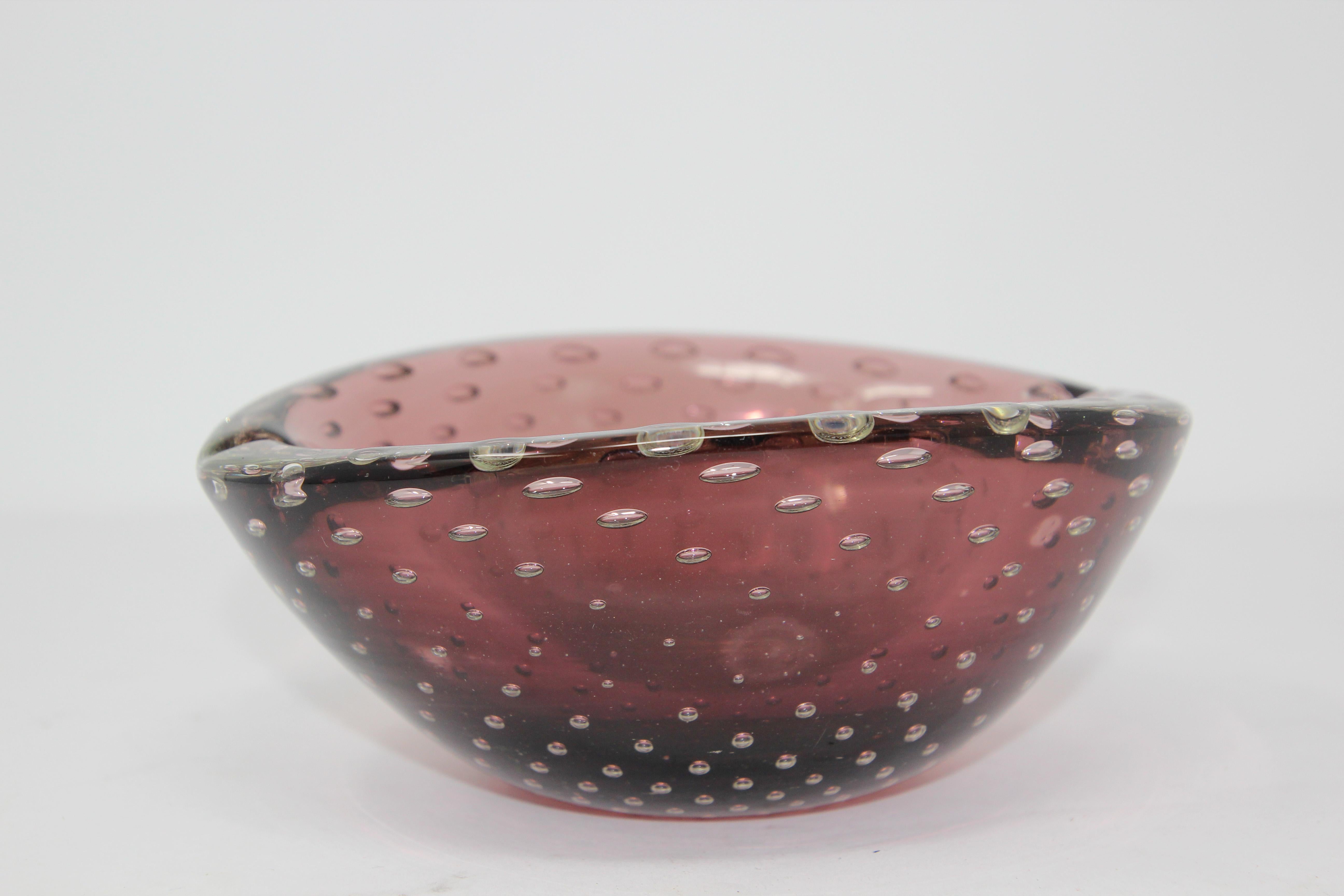 Vintage Decorative Hand Blown Murano Style Glass Bowl 2