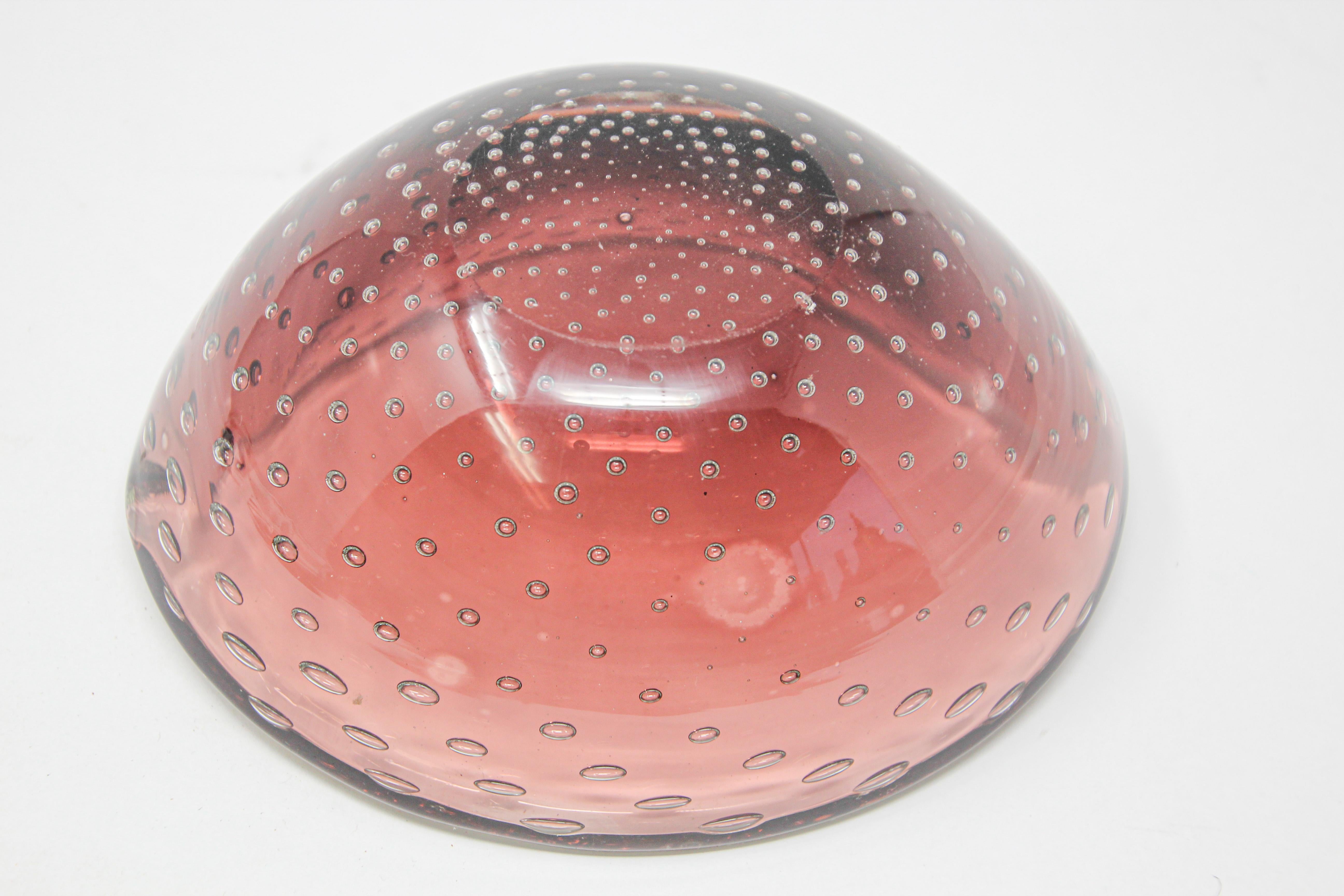 Hand-Crafted Vintage Decorative Hand Blown Murano Style Glass Bowl