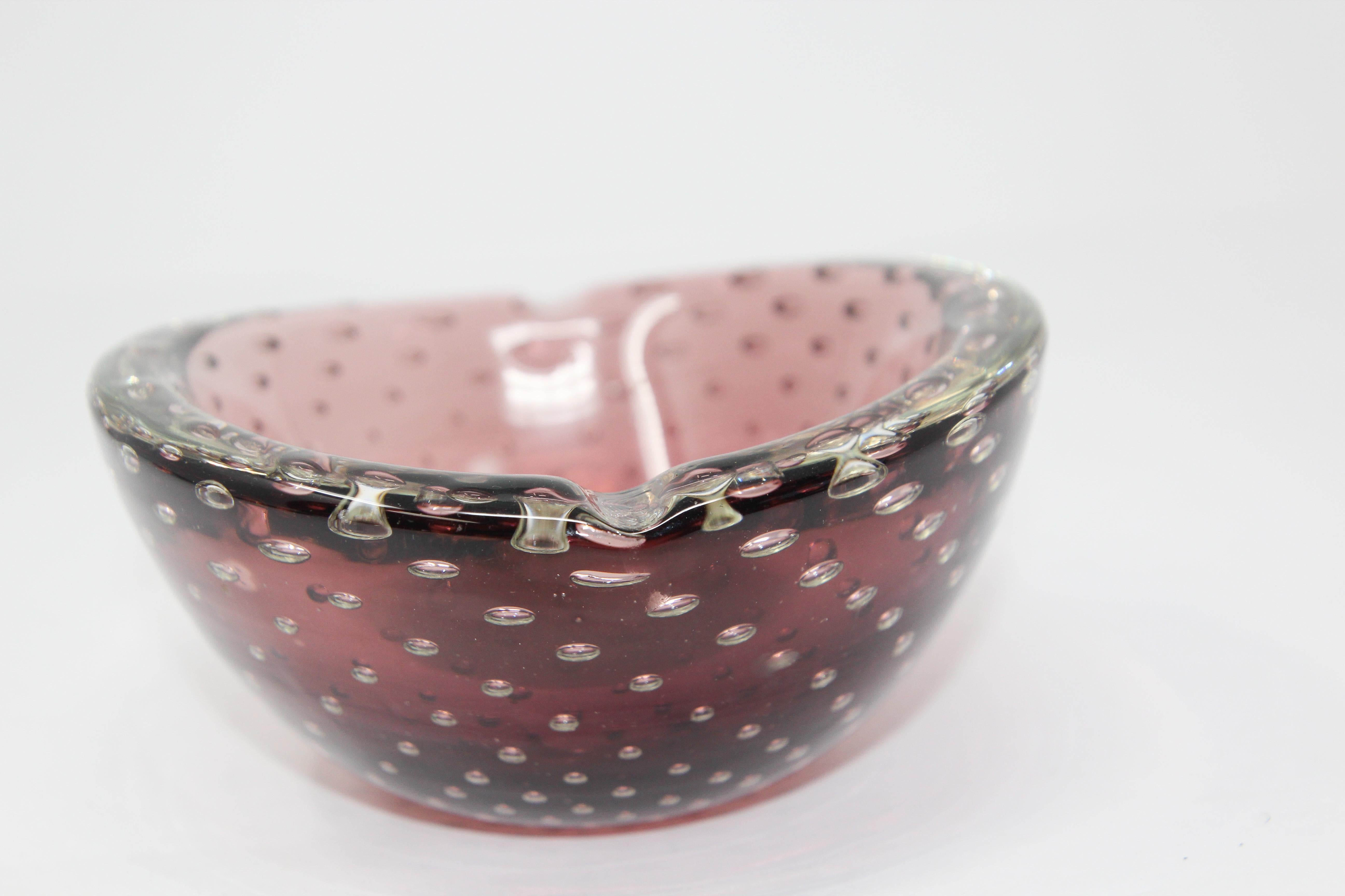 20th Century Vintage Decorative Hand Blown Murano Style Glass Bowl