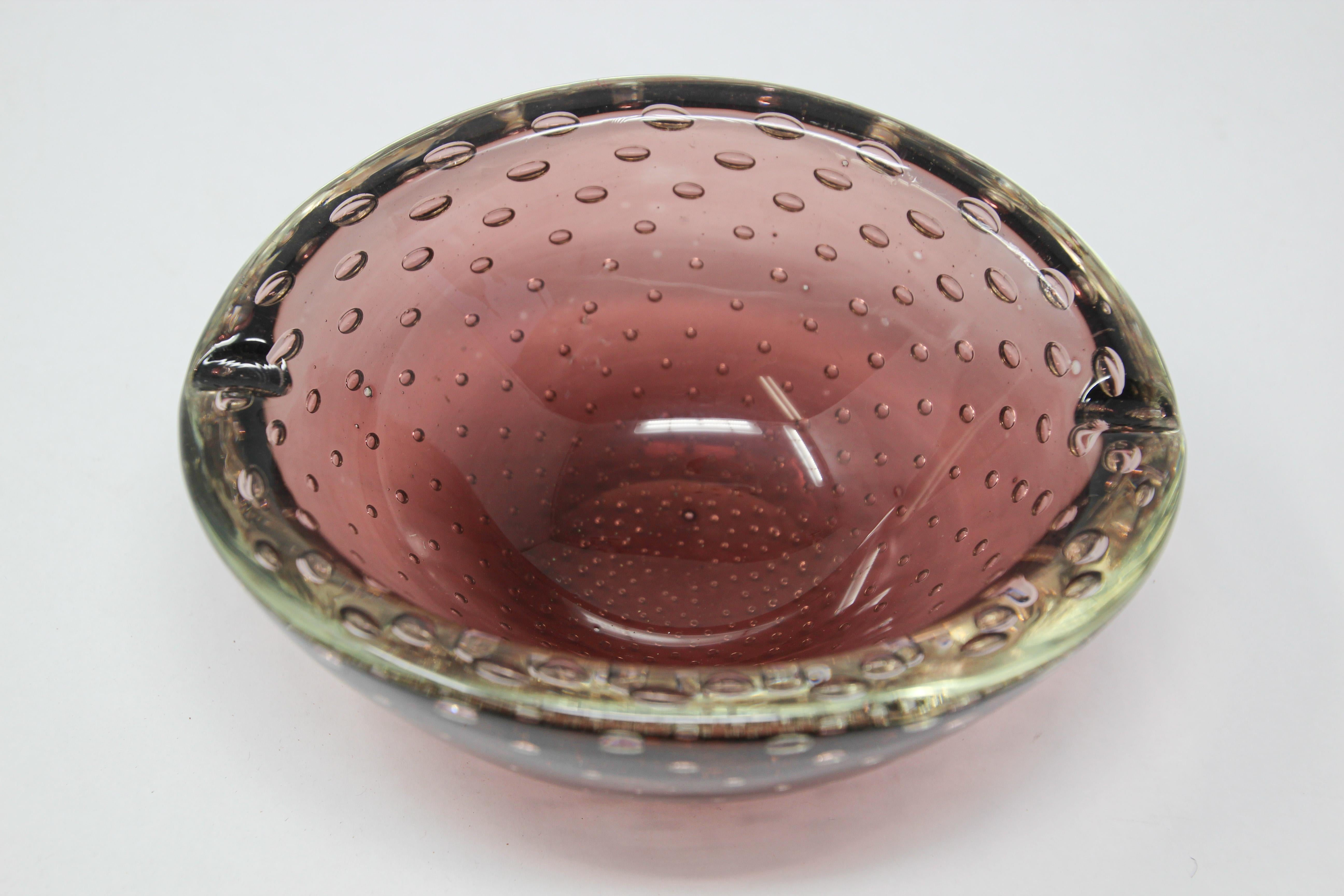 Vintage Decorative Hand Blown Murano Style Glass Bowl 1