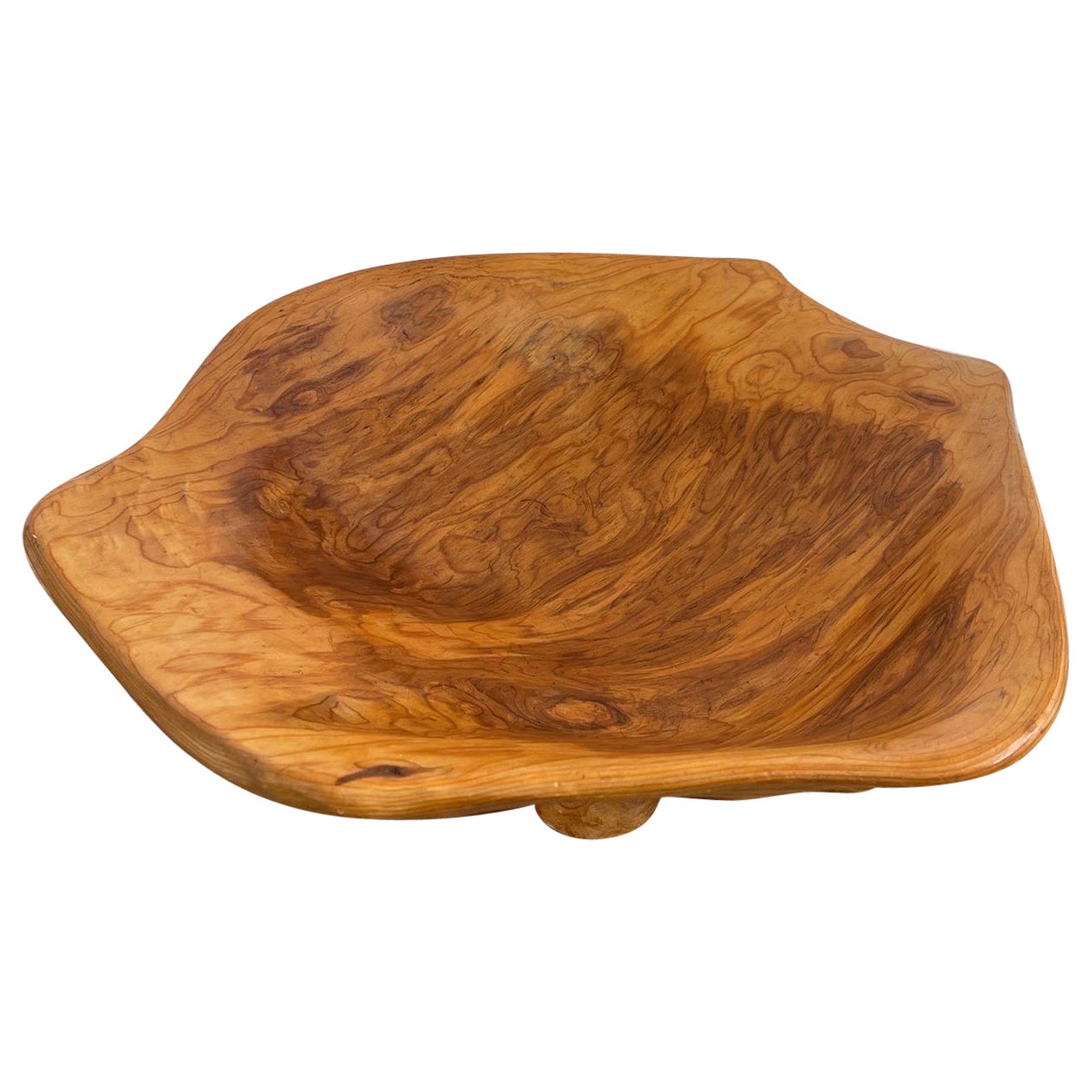 Vintage Decorative Hand Carved Organic Wooden Freedom Bowl.