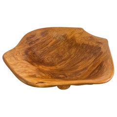 Vintage Decorative Hand Carved Organic Wooden Freedom Bowl.