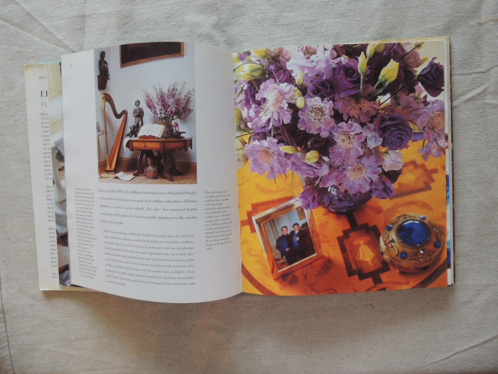 Mid-Century Modern Vintage Decorative Hardcover Book Elton John's Flower Fantasies