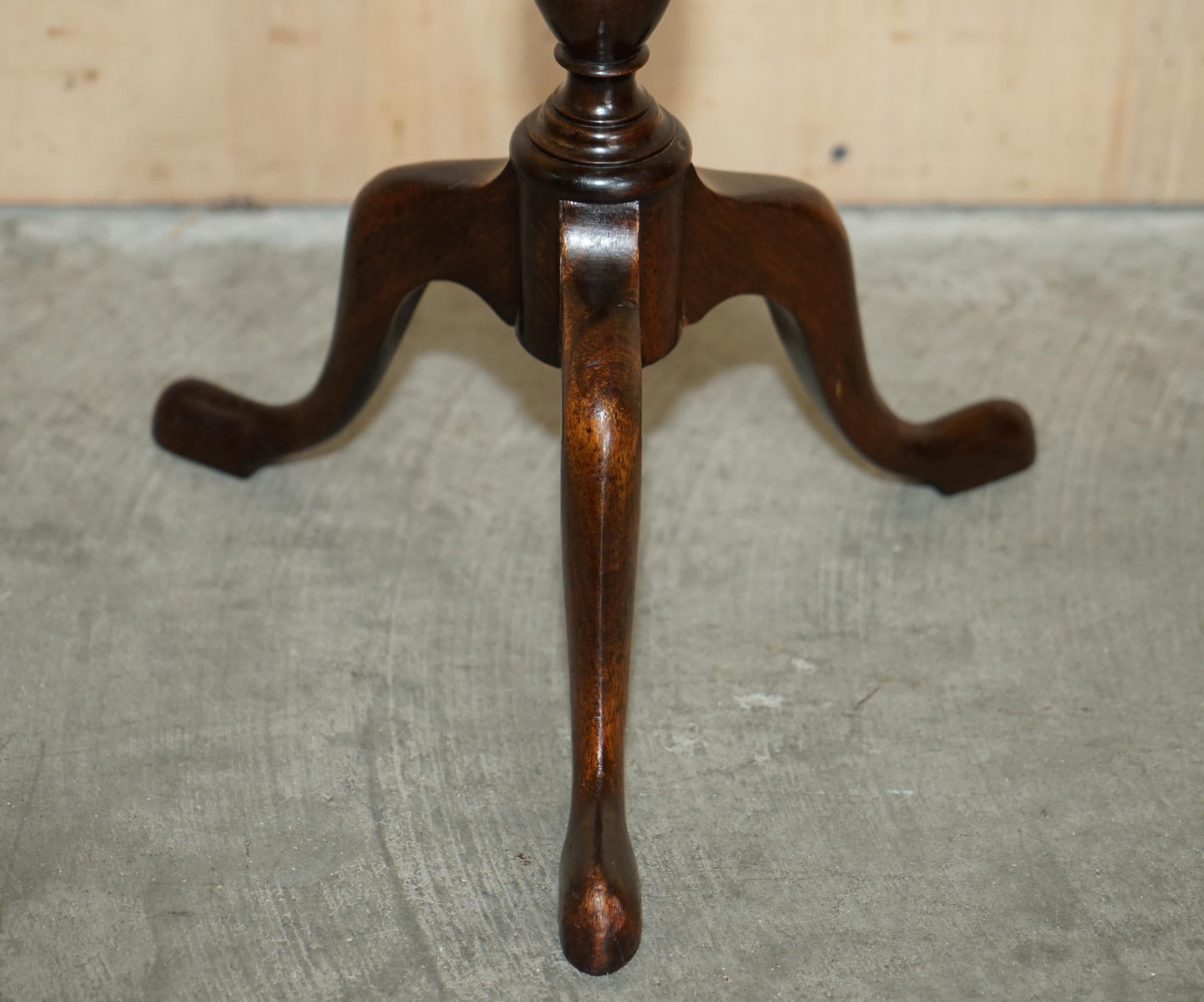 Vintage Decorative Hardwood Tripod Lamp Side End Lamp Wine Occasional Table For Sale 2