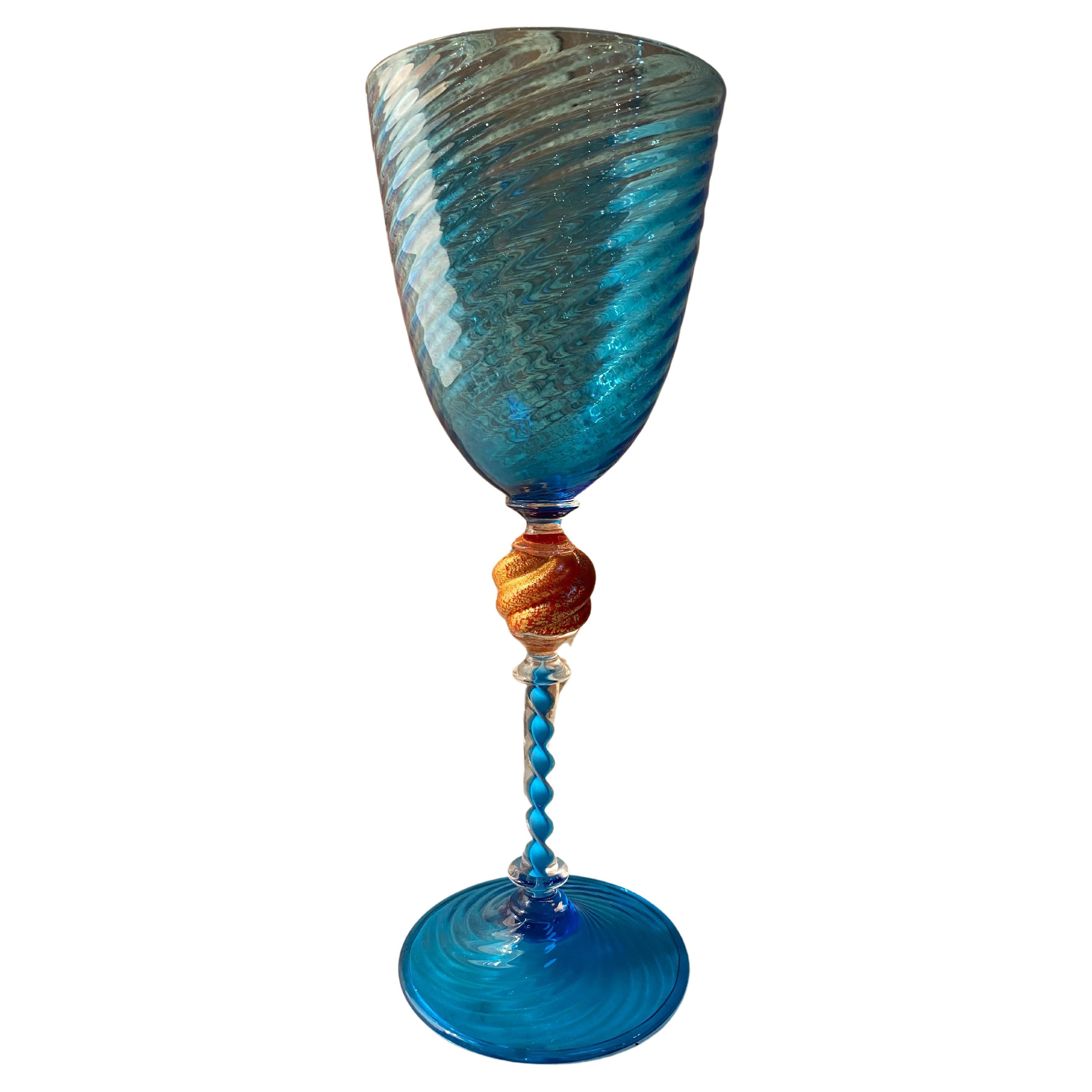 Vieux verre décoratif italien artisanal en verre de Murano des années 1970 en vente