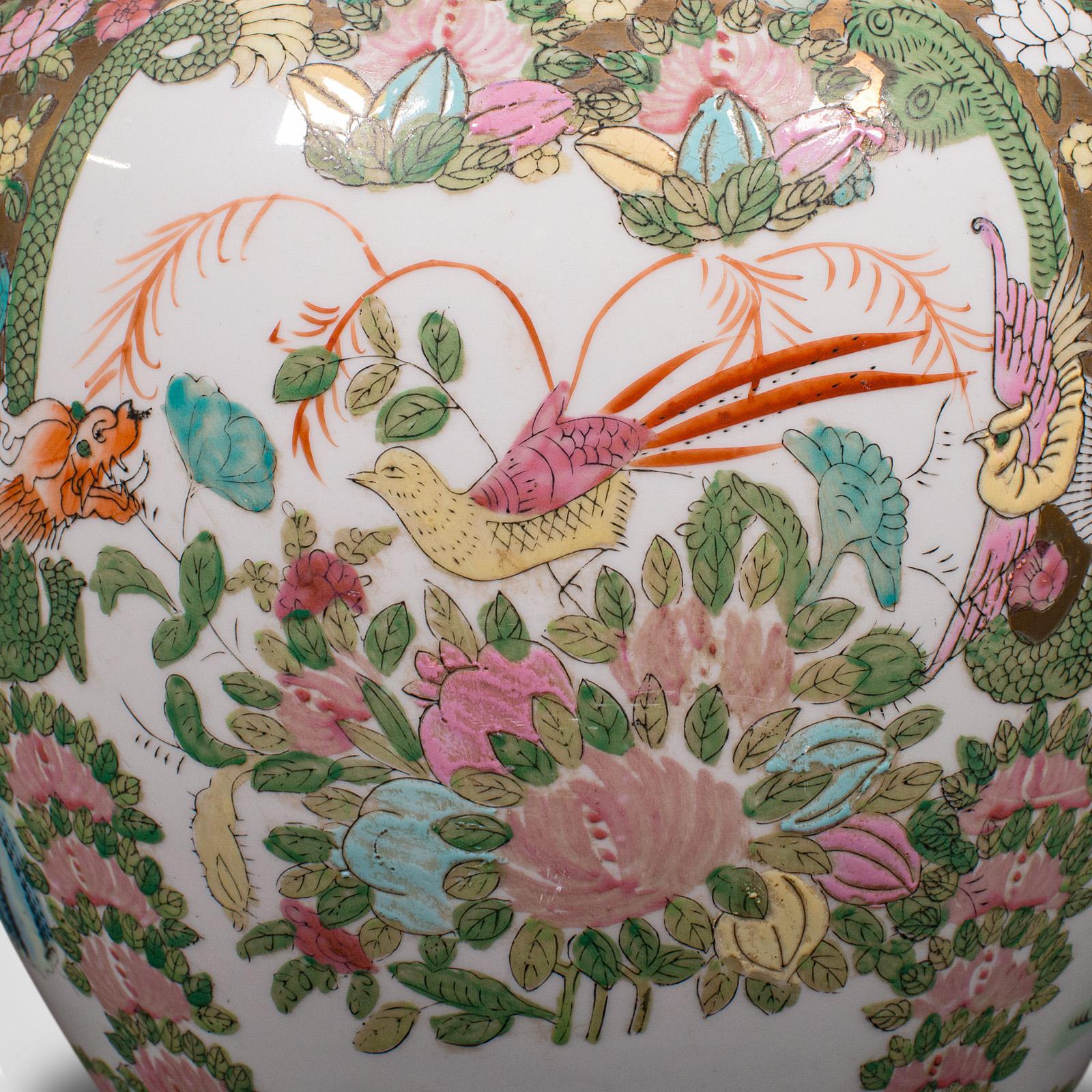 Vintage Decorative Jardiniere, Chinese, Ceramic, Fish Bowl Planter, Art Deco For Sale 6