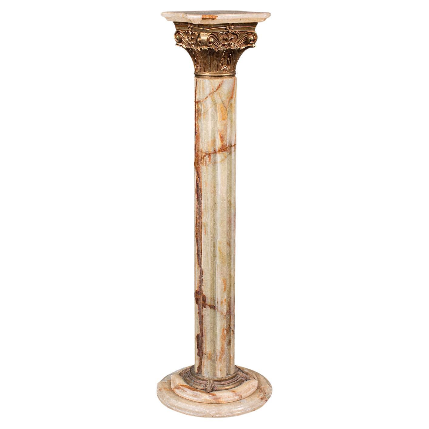 Support de jardinière décoratif vintage italien, onyx, jardinière, piédestal, vers 1950