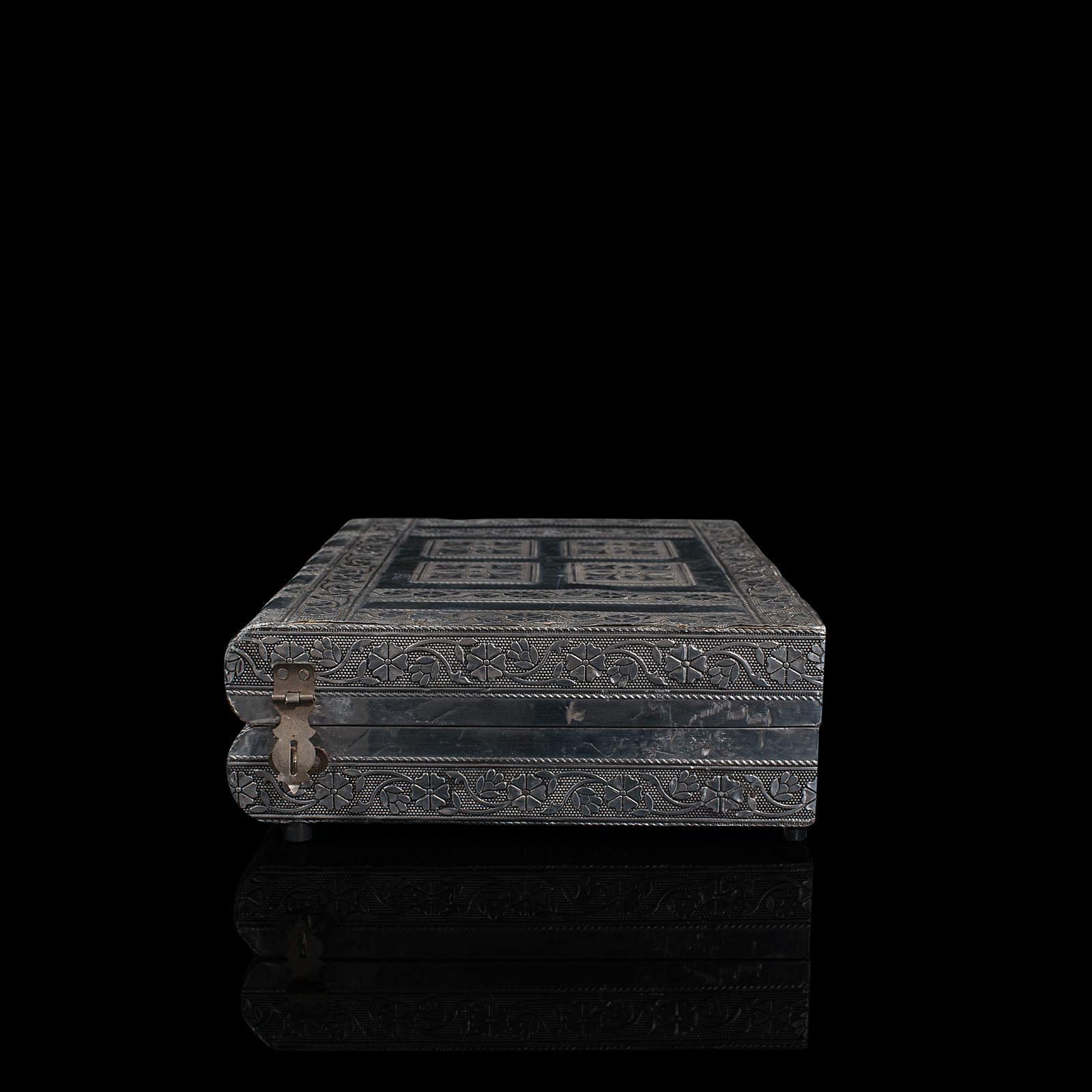 Vintage Decorative Jewelry Box, Indian Silver, Vanity Case, Late 20th Century In Good Condition In Hele, Devon, GB