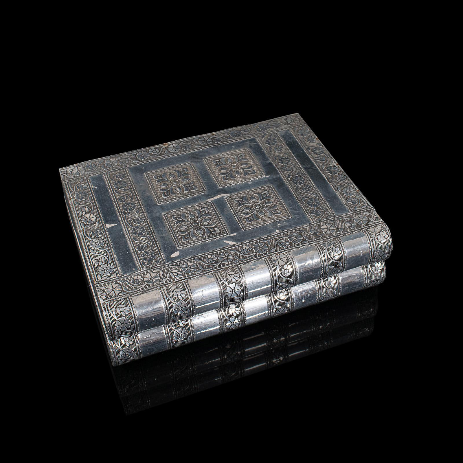 Vintage Decorative Jewelry Box, Indian Silver, Vanity Case, Late 20th Century 2