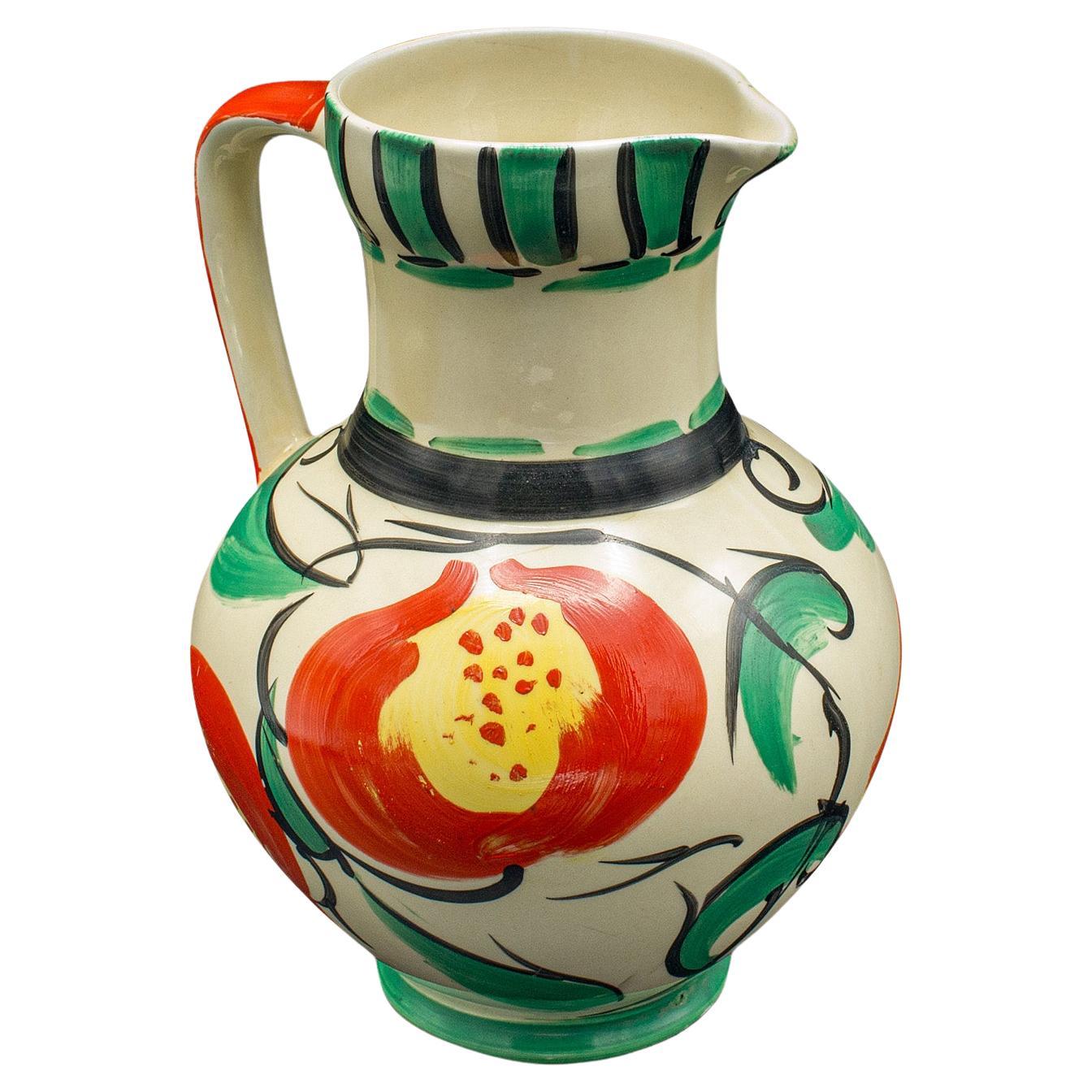 Dekorativer Vintage-Krug, englisch, Keramik, Milchkännchen, Pourer, Art déco, um 1930