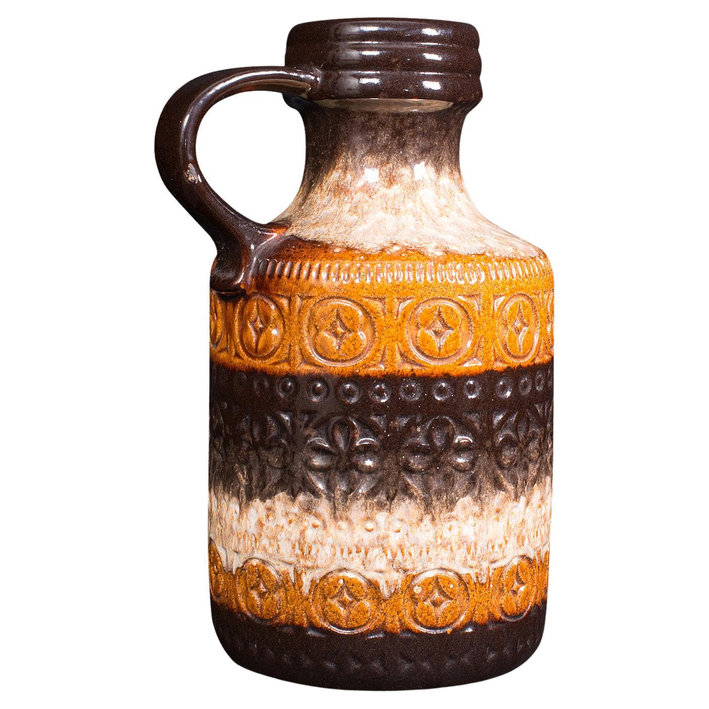 Vintage Decorative Jug, German Ceramic, Lava, Serving Ewer, Flower Vase, C.1960 For Sale