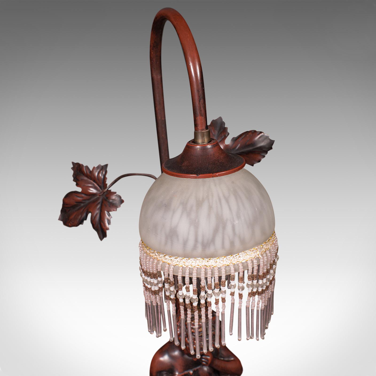 Vintage Decorative Lamp, French, Bronzed, Figural Light, Art Nouveau Revival For Sale 1