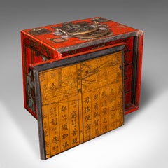 Vintage Decorative Mahjong Case, Oriental, Lacquer, Gaming Box, Art Deco, C.1940