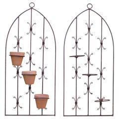 Jardinière murale décorative vintage en métal 2 disponibles