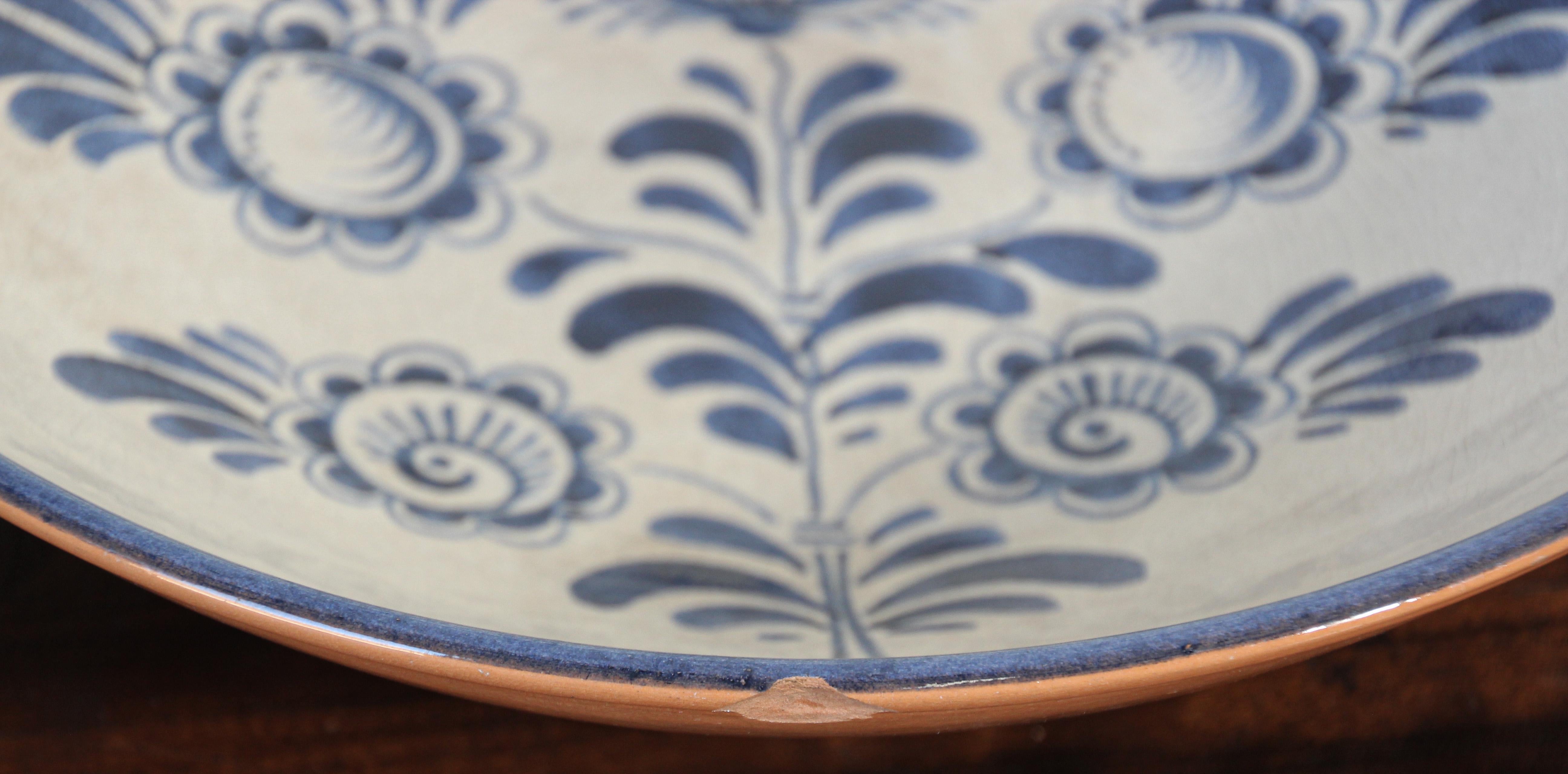 Dekorative maurische Schale in Blau und Weiß (Maurisch) im Angebot