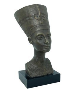 Vintage Decorative Nefertiti Egyptian Queen Achatit Bust Statue German 1970s