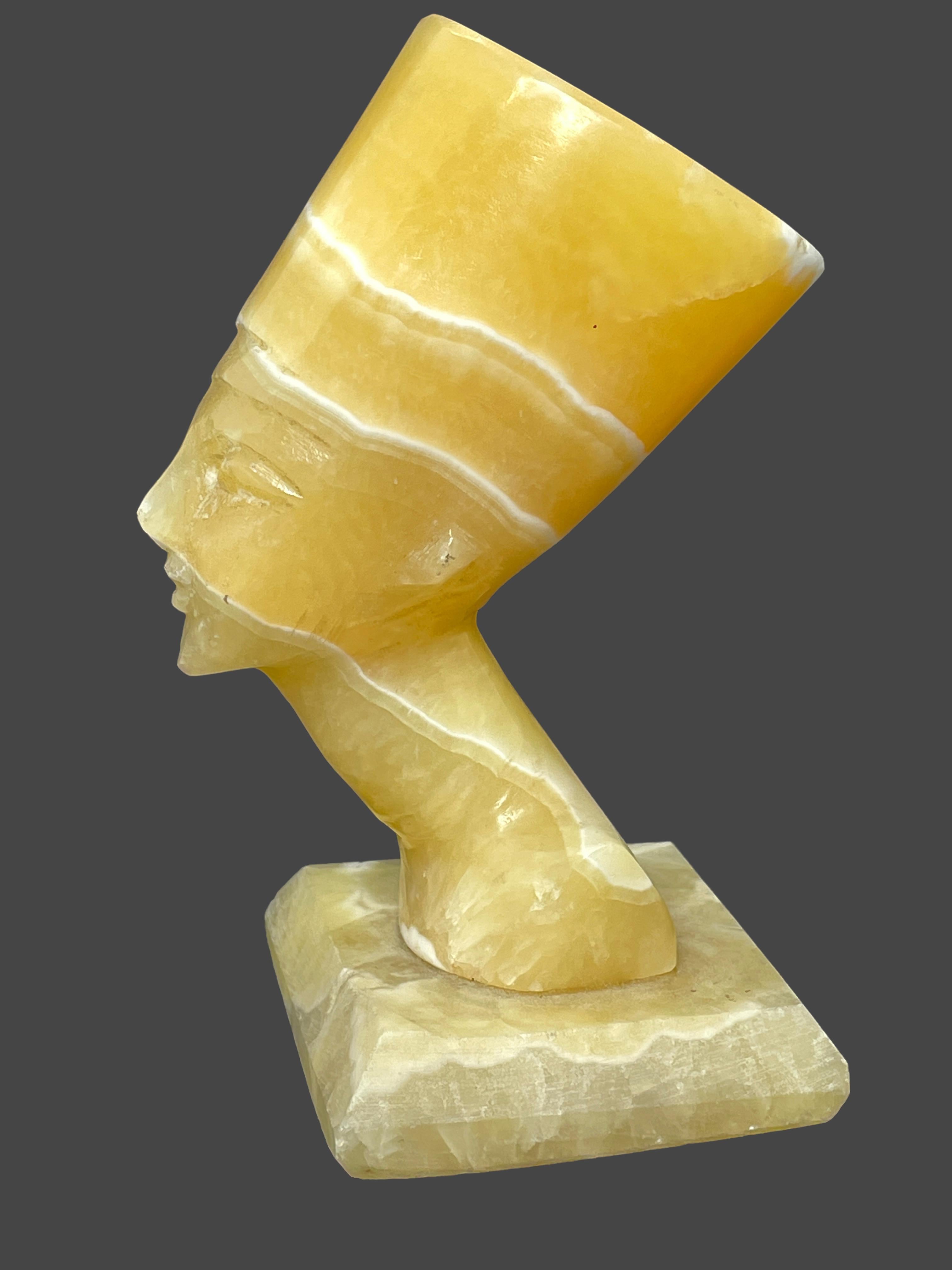 Hand-Crafted Vintage Decorative Nefertiti Egyptian Queen Marble Bust Statue, German, 1970s