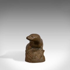Vintage Decorative Otter, French, Bronze Spelter, Art Deco, Ornament