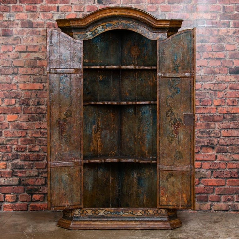 Vintage Decorative Painted 2Door Corner at 1stDibs