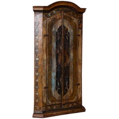 Vintage Decorative Painted 2-Door Corner Cabinet