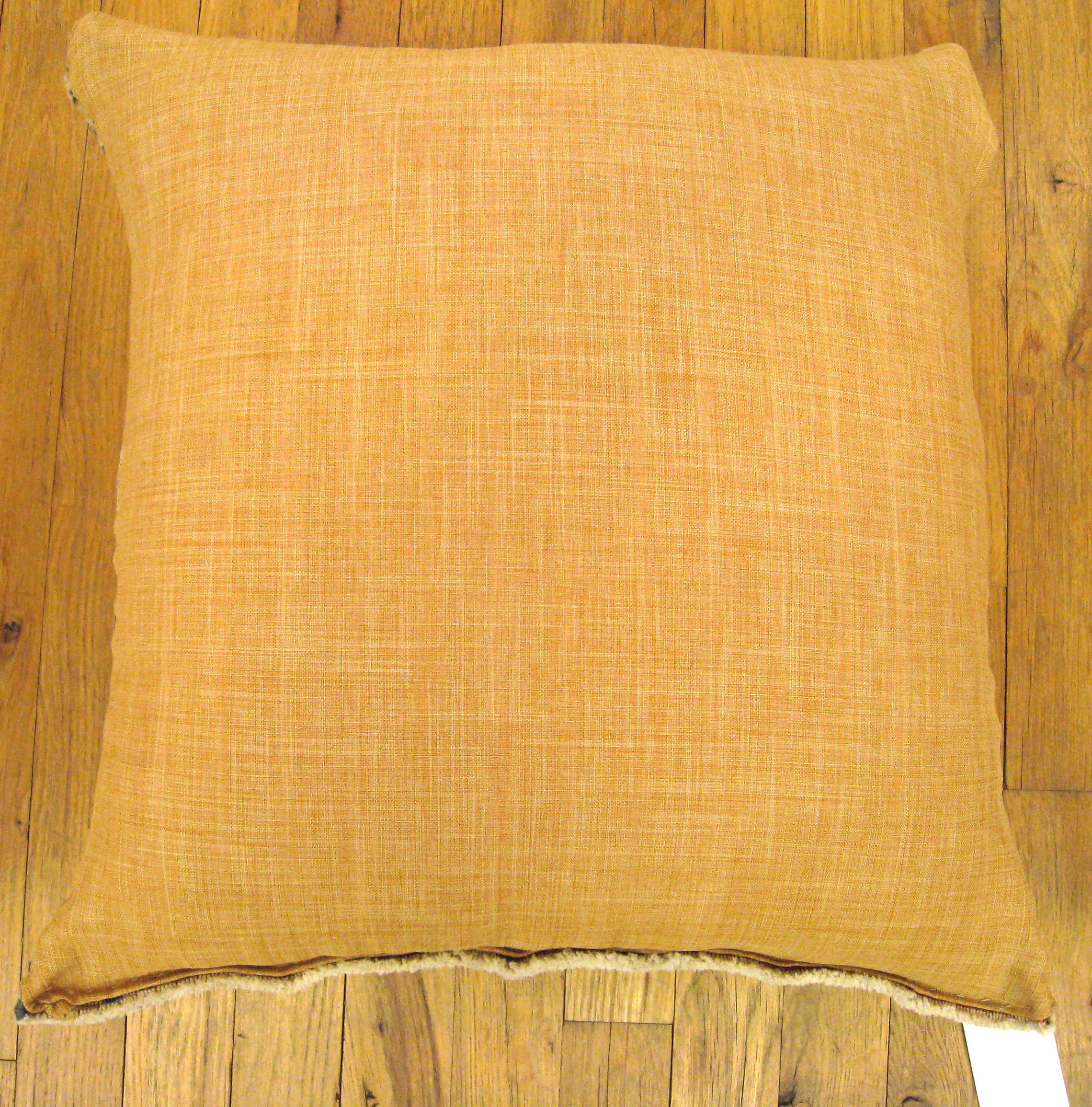 Vintage Decorative Persian Tabriz Oriental Carpet Pillow In Fair Condition In New York, NY