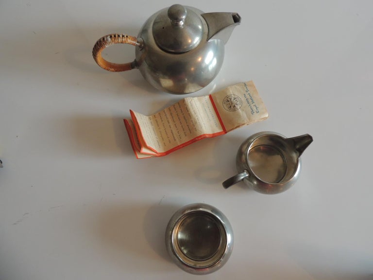 Vintage Decorative Pewter Tea Set by Royal Holland For Sale at 1stdibs