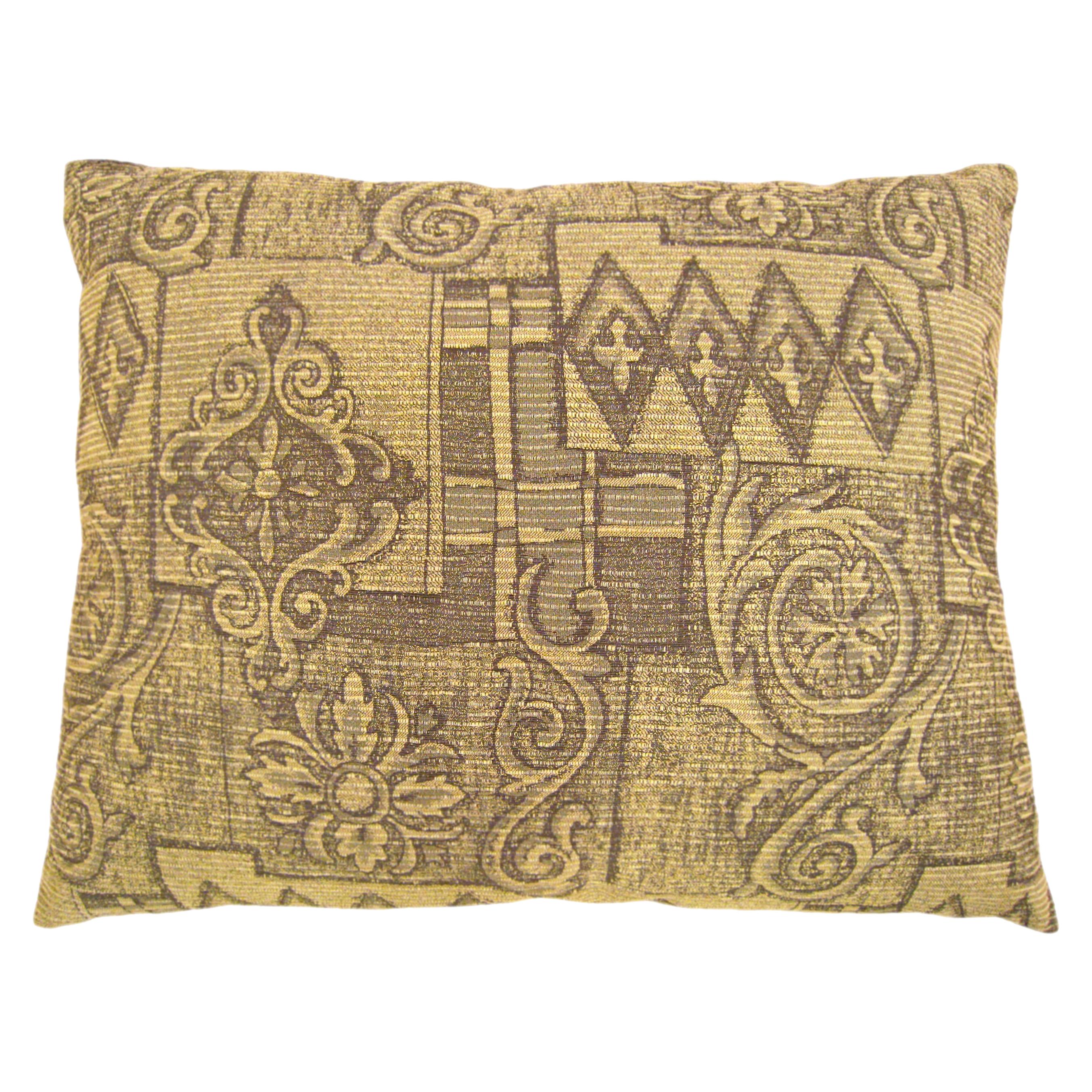 Vintage Decorative Pillow with a Directional Floral Pattern For Sale
