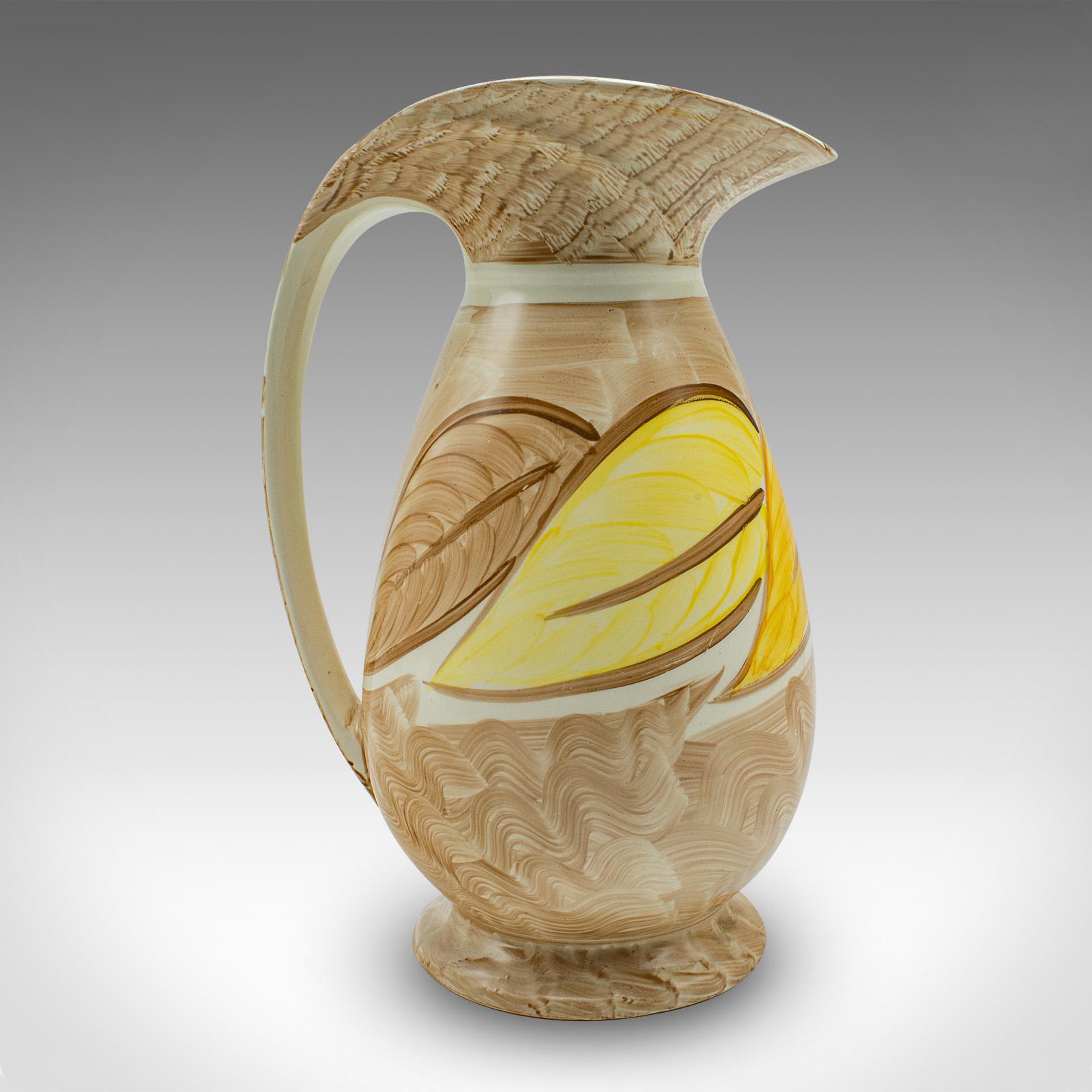 Art Déco Caraffa per versare decorativa d'epoca, inglese, in ceramica, Art Deco, C.C. 1930 in vendita