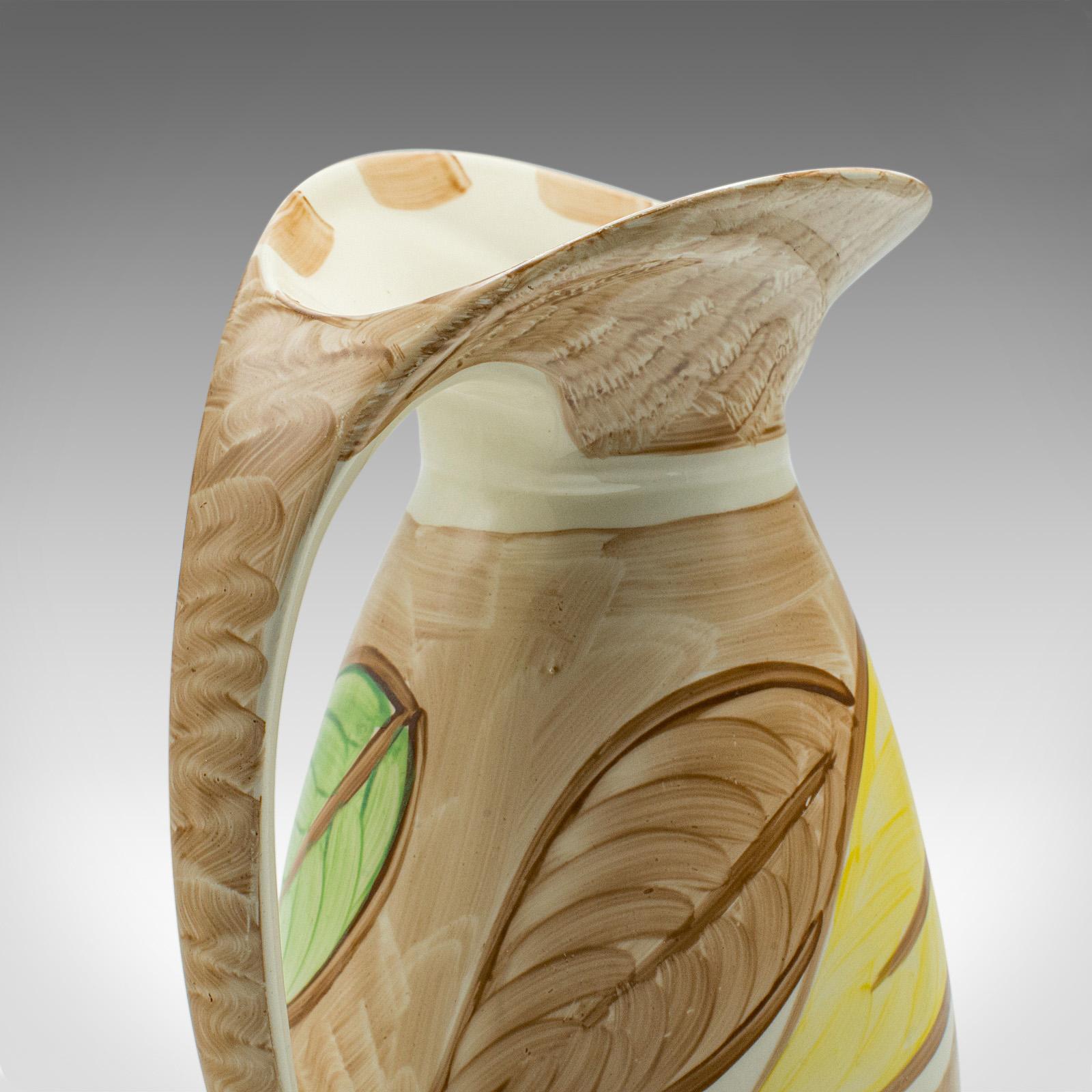 Caraffa per versare decorativa d'epoca, inglese, in ceramica, Art Deco, C.C. 1930 in vendita 1