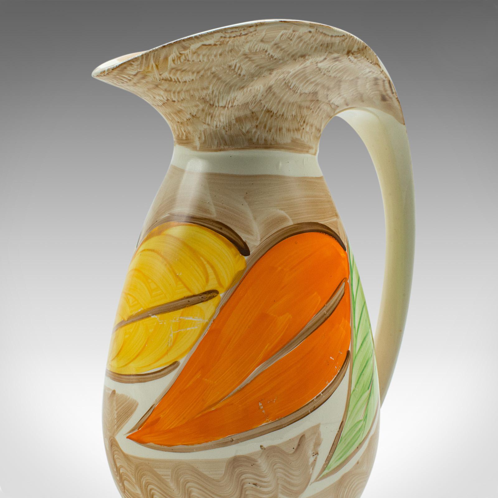 Caraffa per versare decorativa d'epoca, inglese, in ceramica, Art Deco, C.C. 1930 in vendita 2