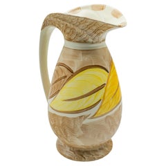 Vintage Aguamanil Decorativo, Inglés, Cerámica, Jarra para Servir, Art Decó, C.1930