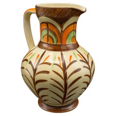 Vintage Decorative Pouring Jug, English, Hand Painted Ceramic, Pourer, Art Deco