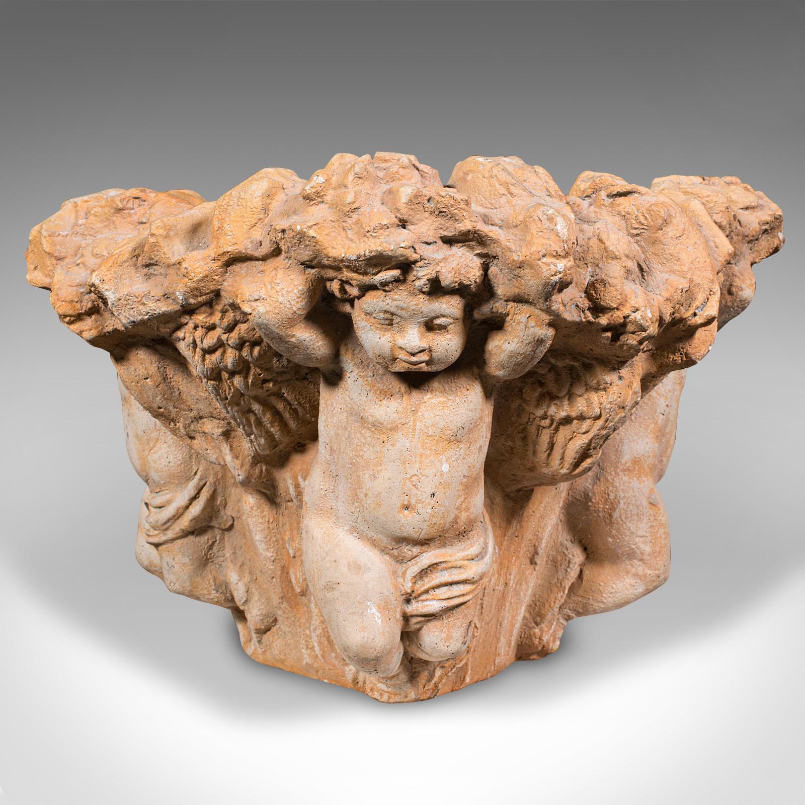 20th Century Vintage Decorative Putti Planter, Italian, Jardiniere, Cherub Figures circa 1950 For Sale