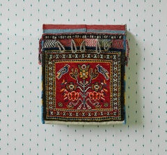 Vintage Decorative Red Kashgai Kurd Saddle Bag, West Asia, 20th Century
