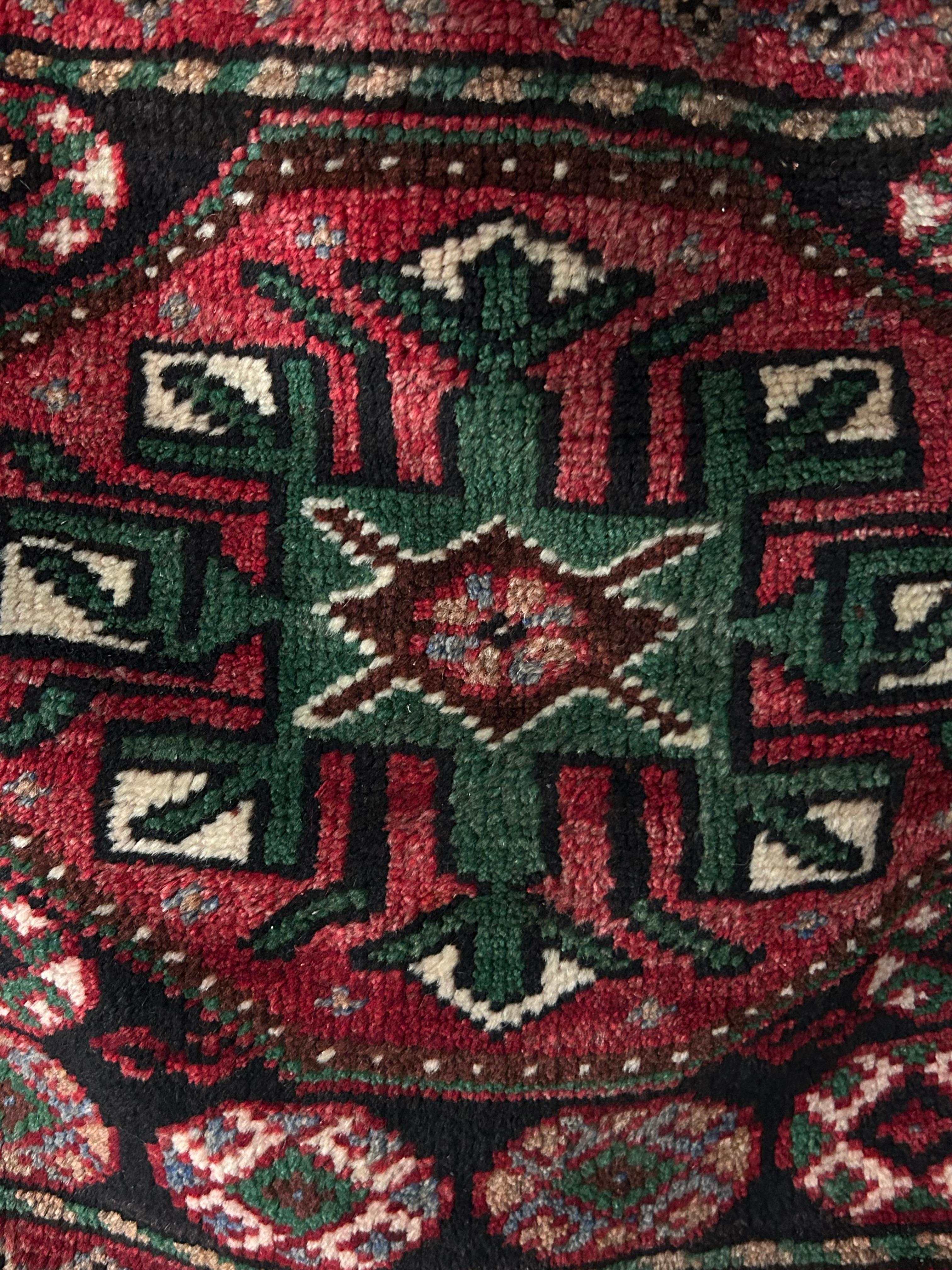 Vintage Decorative Red Multicolored Khorjin Saddle Bag, West Asia, 20th Century 4