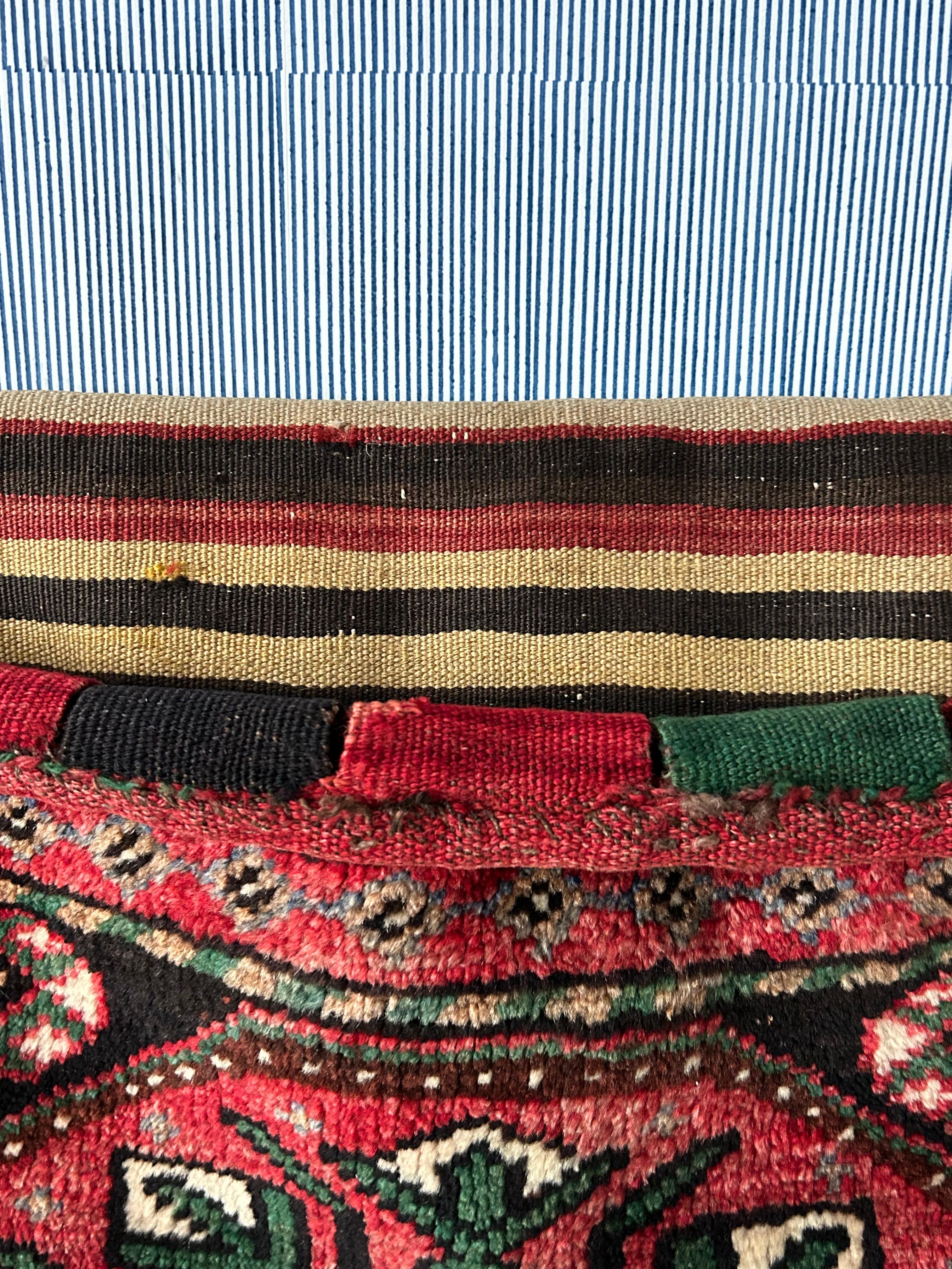 Vintage Decorative Red Multicolored Khorjin Saddle Bag, West Asia, 20th Century 5